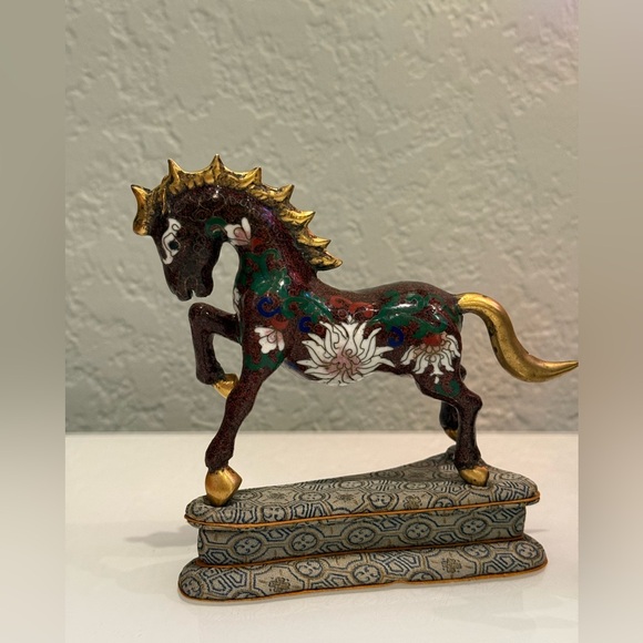 Set of two Vintage Chinese Cloisonne Enamel Blue
Horse Figurine Republic ofChina - Picture 5 of 15